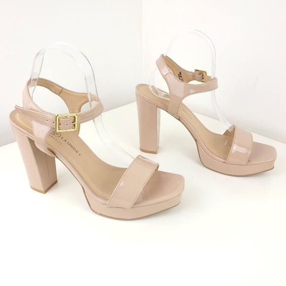 Chinese Laundry platform sandals size 9.5 nude color high heels open toe - Picture 1 of 10